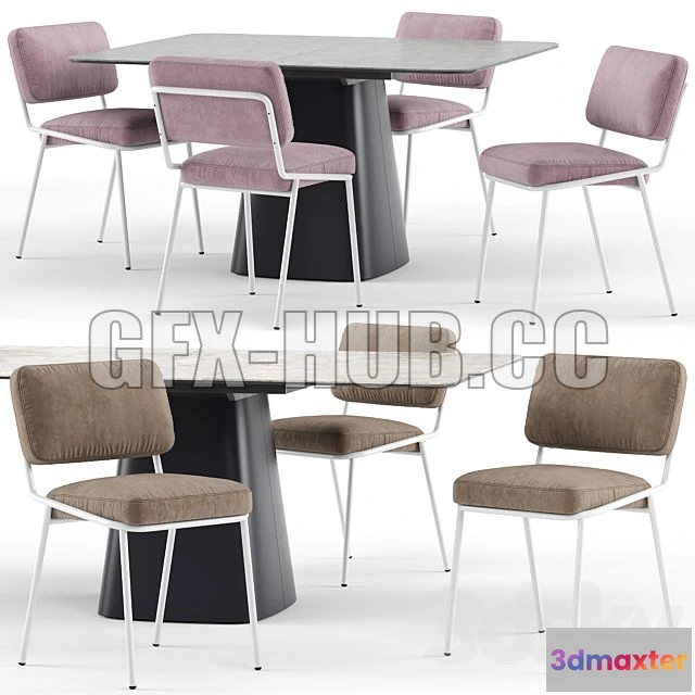 1204364 - FURNITURE 3D MODELS - Sixty Chair and Hey Gio Extending Table