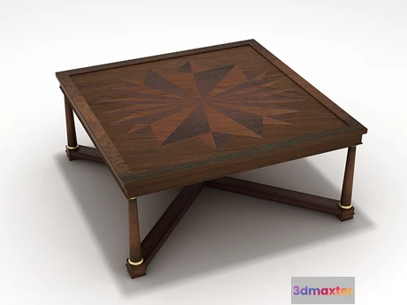 1204480 - FURNITURE 3D MODELS - Square Marquetry Table 8552