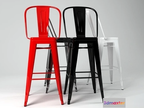 1204524 - FURNITURE 3D MODELS - Stool with backrest