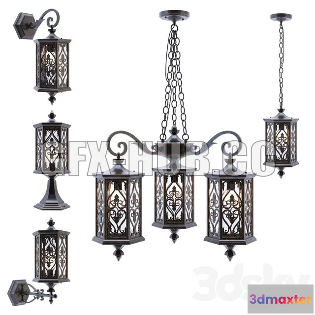 1204602 - FURNITURE 3D MODELS - SUSPENSION STREET LUMINER