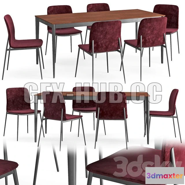 1204626 - FURNITURE 3D MODELS - Table and Chair Torina Newport