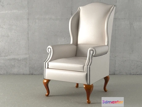 1204670 - FURNITURE 3D MODELS - Tall Wing Back Chair