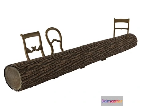 1204812 - FURNITURE 3D MODELS - Tree-Trunk Bench