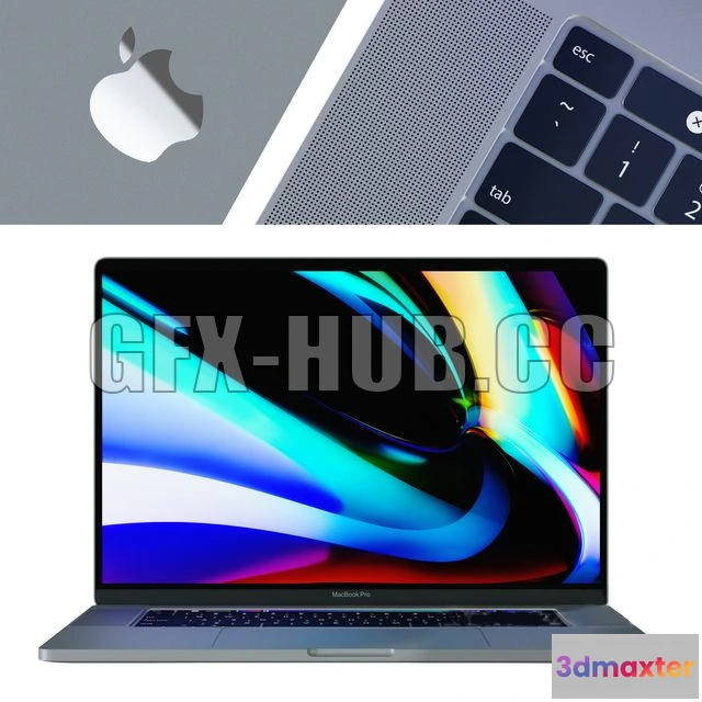 1204892 - FURNITURE 3D MODELS - Two 16-inch MacBook Pros Silver and Space Gray