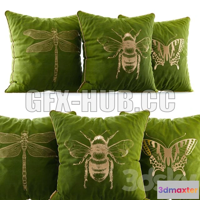 1204954 - FURNITURE 3D MODELS - Velvet Pillows