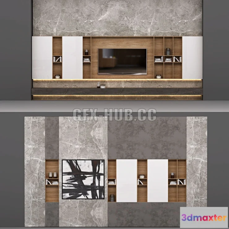 1205048 - FURNITURE 3D MODELS - Wall for TV Custom Made