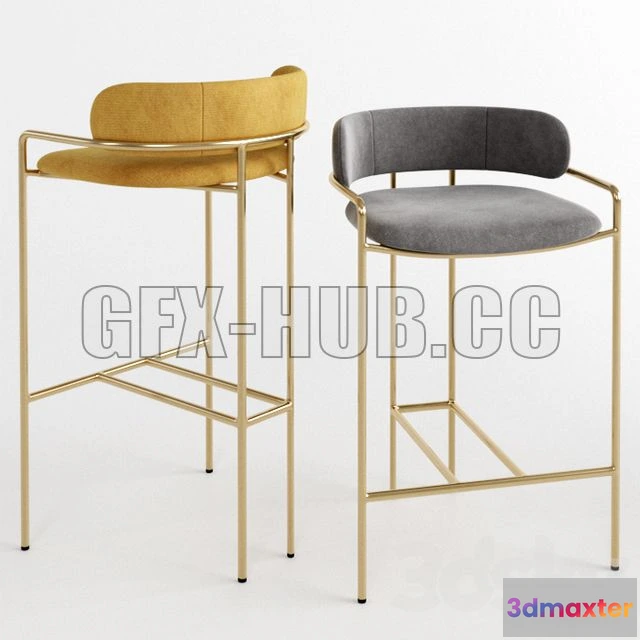 1205096 - FURNITURE 3D MODELS - WEST ELM Lenox Velvet Bar