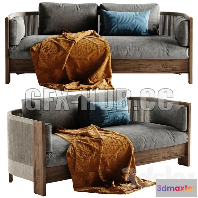 1205100 - FURNITURE 3D MODELS - West Elm Porto Sofa