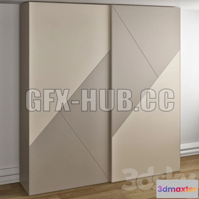 1205110 - FURNITURE 3D MODELS - White Wardrobe Cross