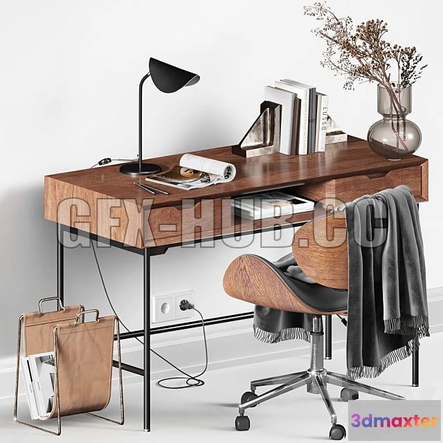1205178 - FURNITURE 3D MODELS - Workplace la Redoute Interieurs 01