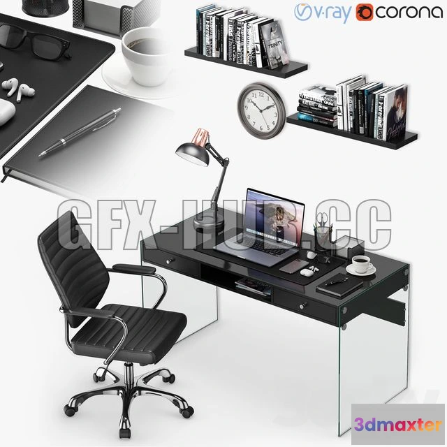 1205180 - FURNITURE 3D MODELS - Workplace MacBook 2