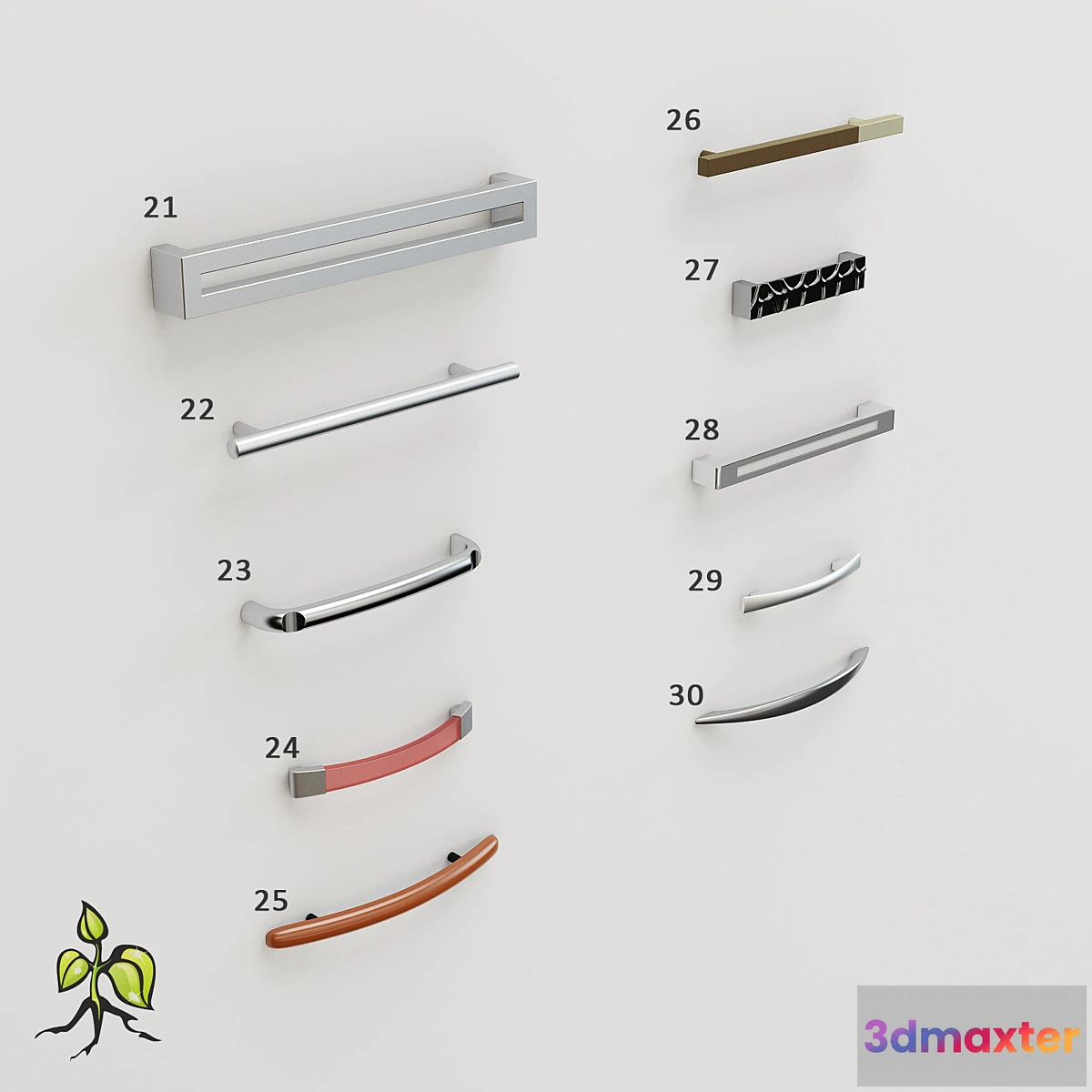 1273558 - Art Nouveau handles Vol # 3 3D Max