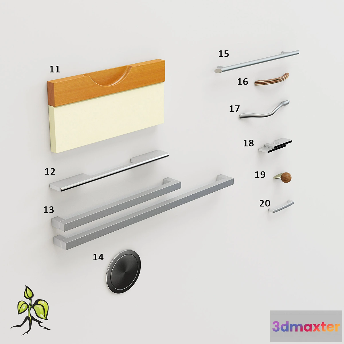 1273560 - Art Nouveau handles Vol # 2 3D Max