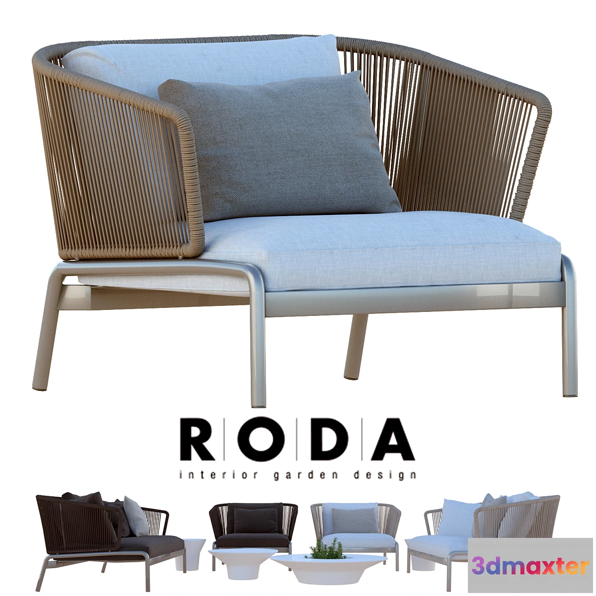 1287666 - Outdoor furniture RODA SPOOL sofa 3D Max