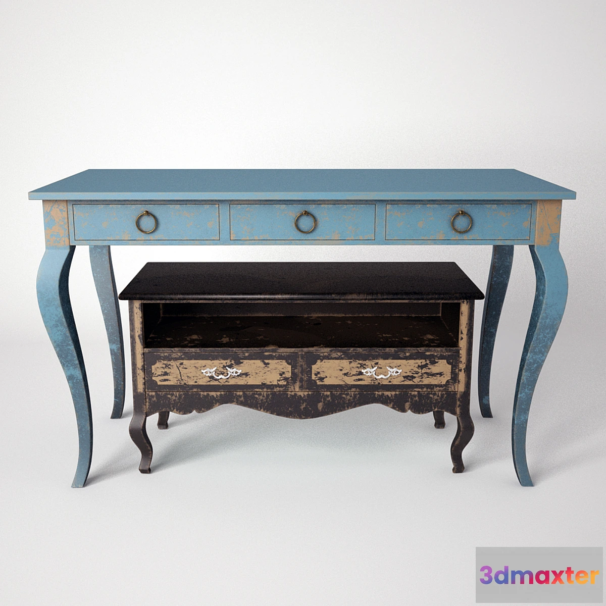 1289192 - Antique French TV Stand & Writing Desk 3D Max