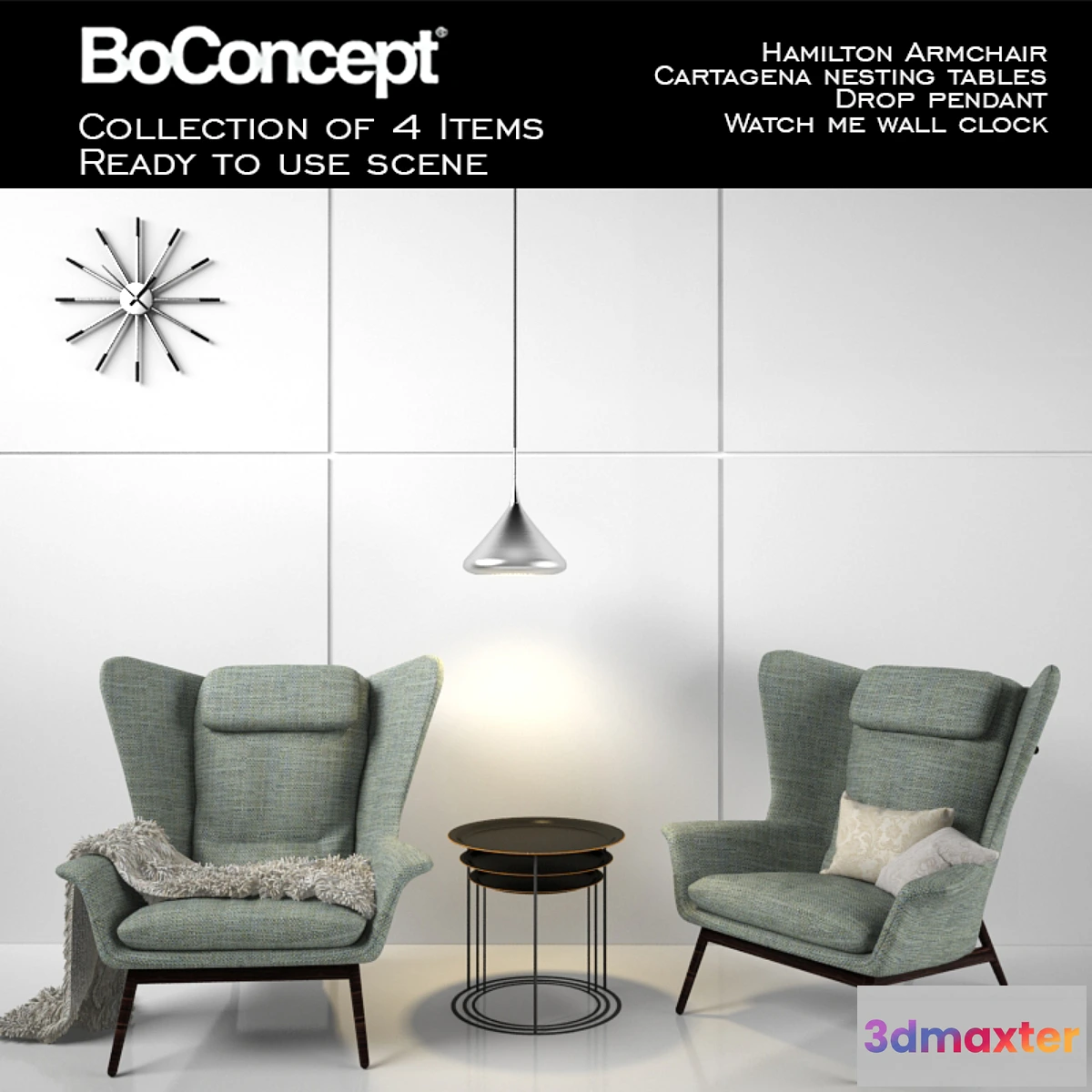 1292824 - Boconcept Hamilton Armchair With Scene 3D Max