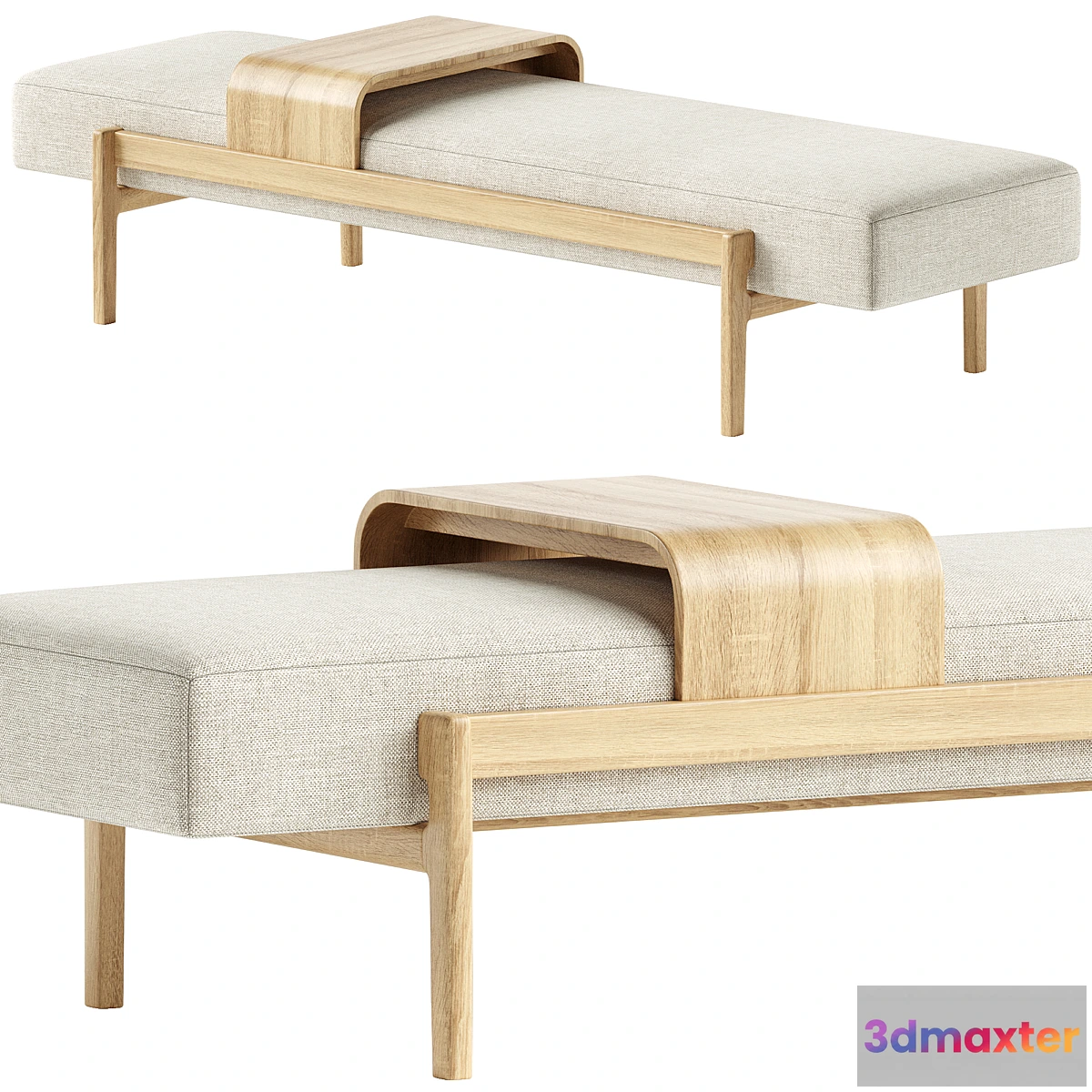 1298559 - Four Hands Fawkes Bench 3D Max