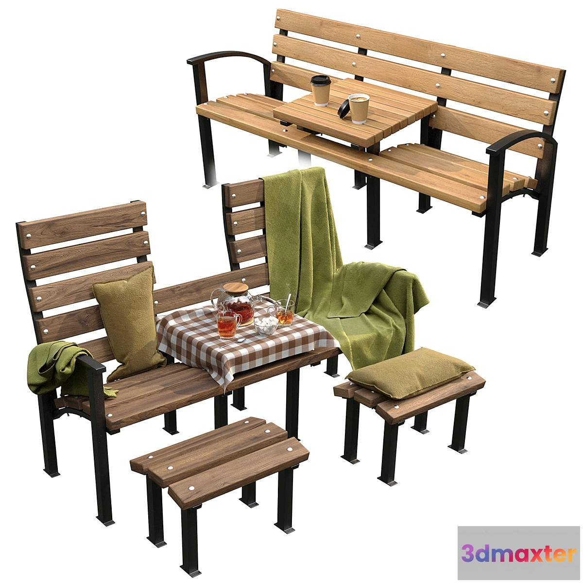 1299930 - Bench with a table “Duet” 3D Max