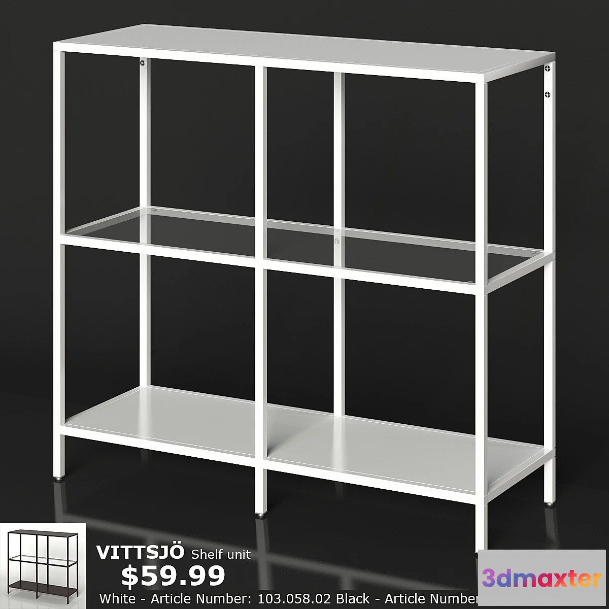1308661 - IKEA VITTSJO Shelf unit 3D Max