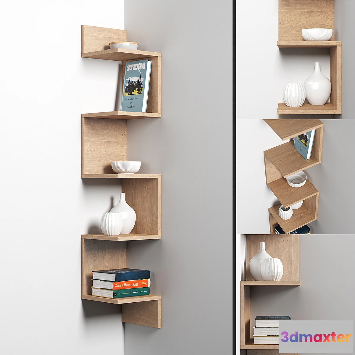 1316011 - Corner shelf with decor 3D Max