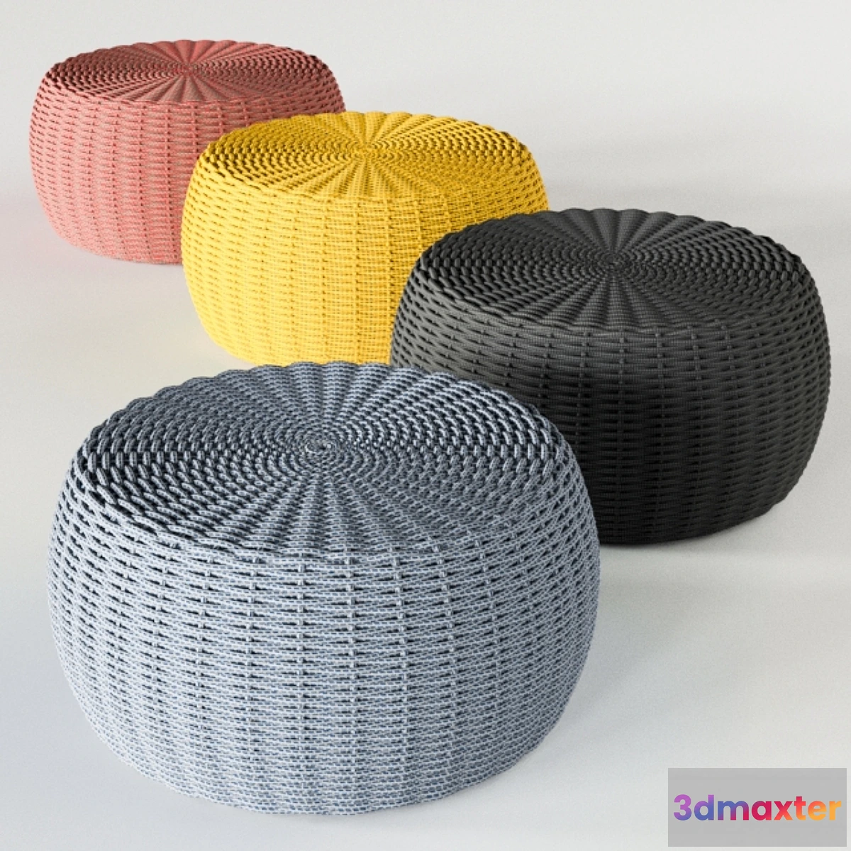 1329761 - Tidelli MARINA POUF (4 Colors) 3D Max