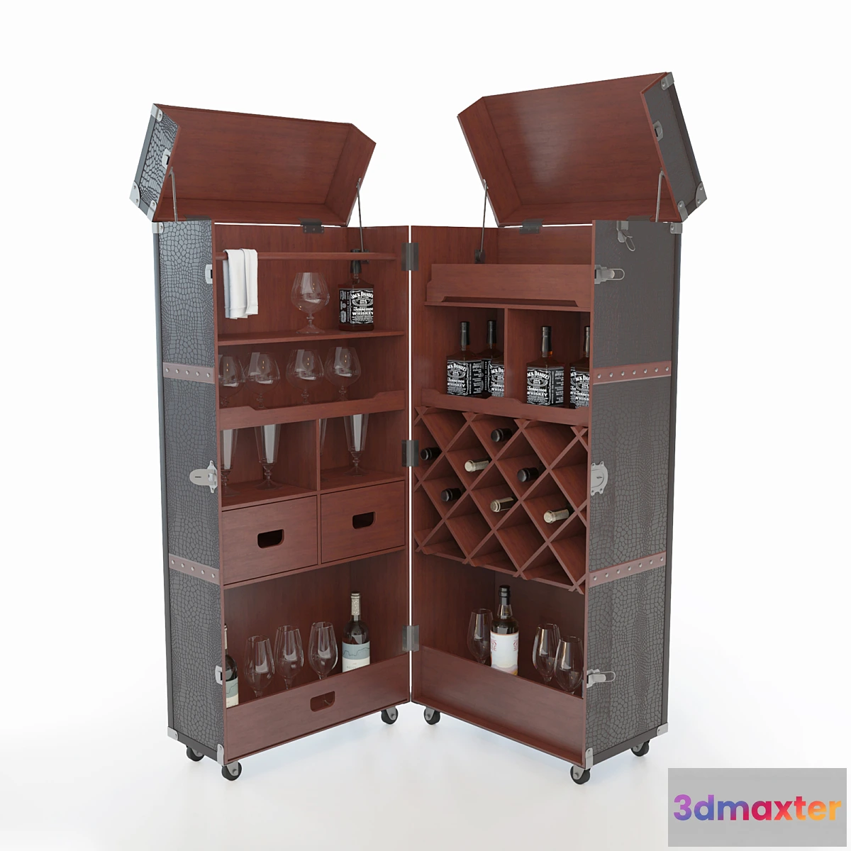 1349679 - Closet-suitcase bar “Colonial” (Colonial) 3D Max