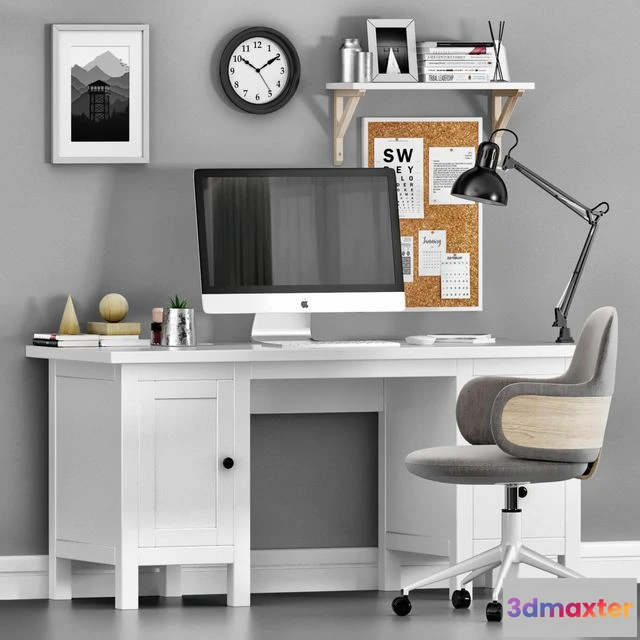 1537592 - IKEA HEMNES with ALKI LAN chair workplace 3D Max