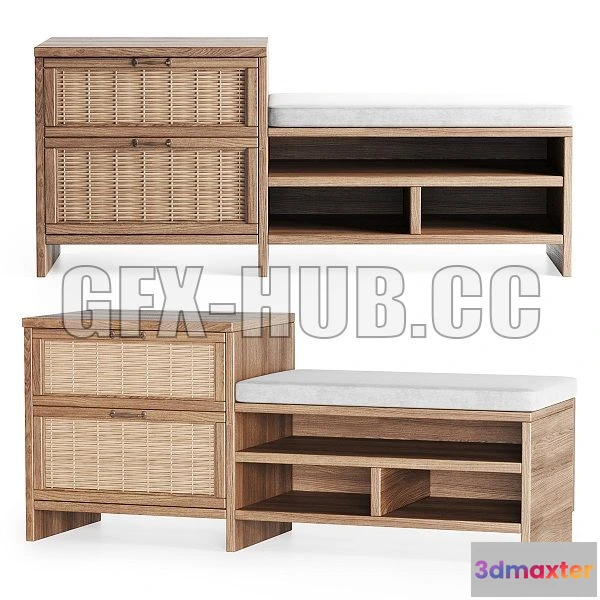 1543805 - Wooden Rattan Couch 3D Max