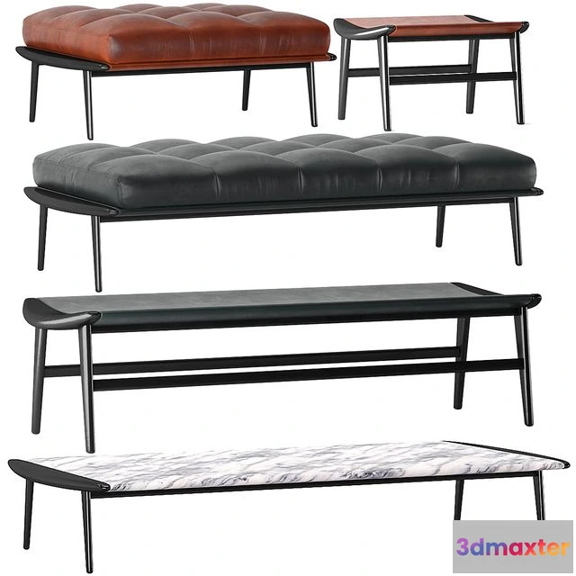 1550593 - Bench pouf minotti Fynn Gam Fratesi 3D Max