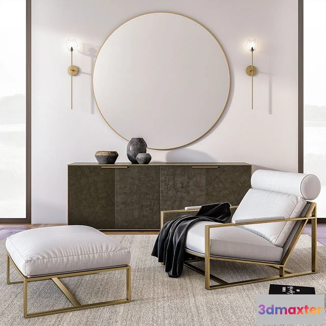 1554525 - RH Modern Living Set 3D Max