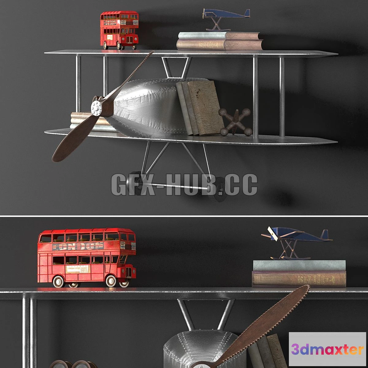 1556787 - VINTAGE AIRPLANE METAL SHELF 3D Max