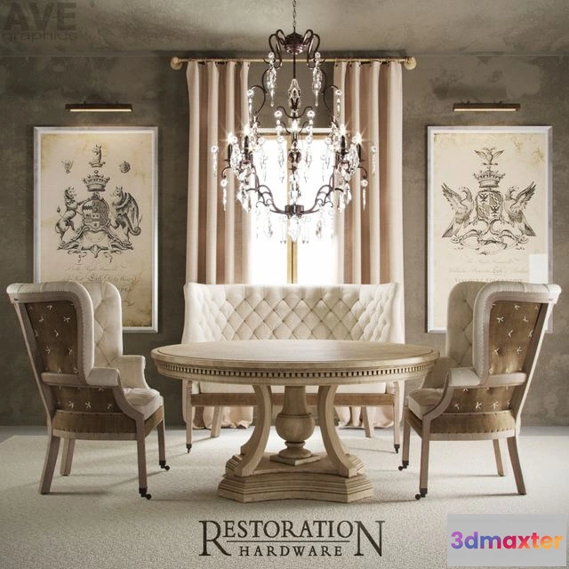 1561100 - AVE Restoration Hardware English 19th c 3D Max