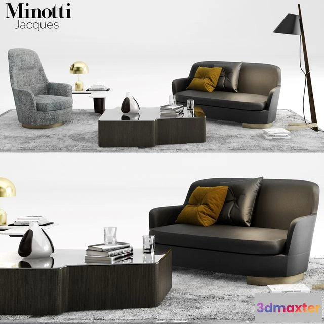 1566548 - Minotti Jacques Sofa set_01 3D Max