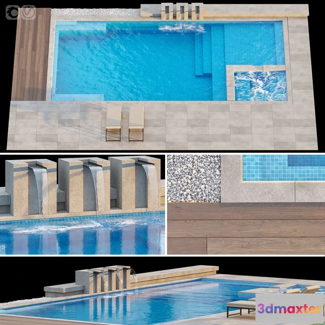 1568480 - Pool 01 with sun loungers 3D Max