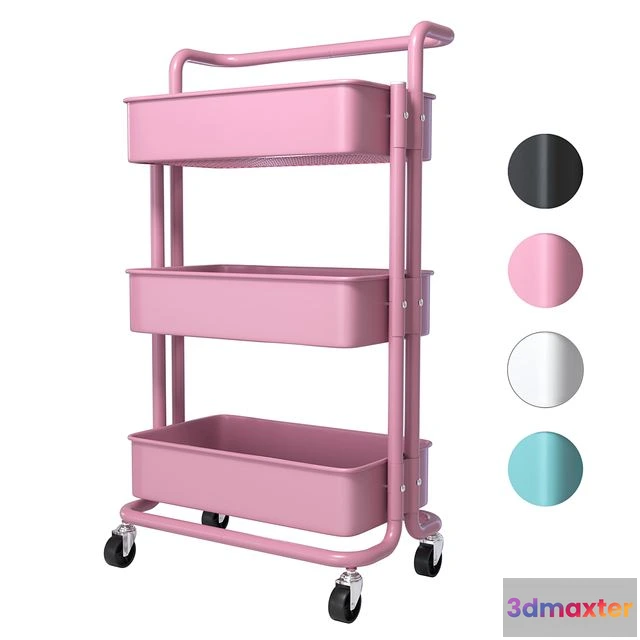 1569130 - SPOWAY. Bookcase on wheels trolley organizer for storage 3D Max