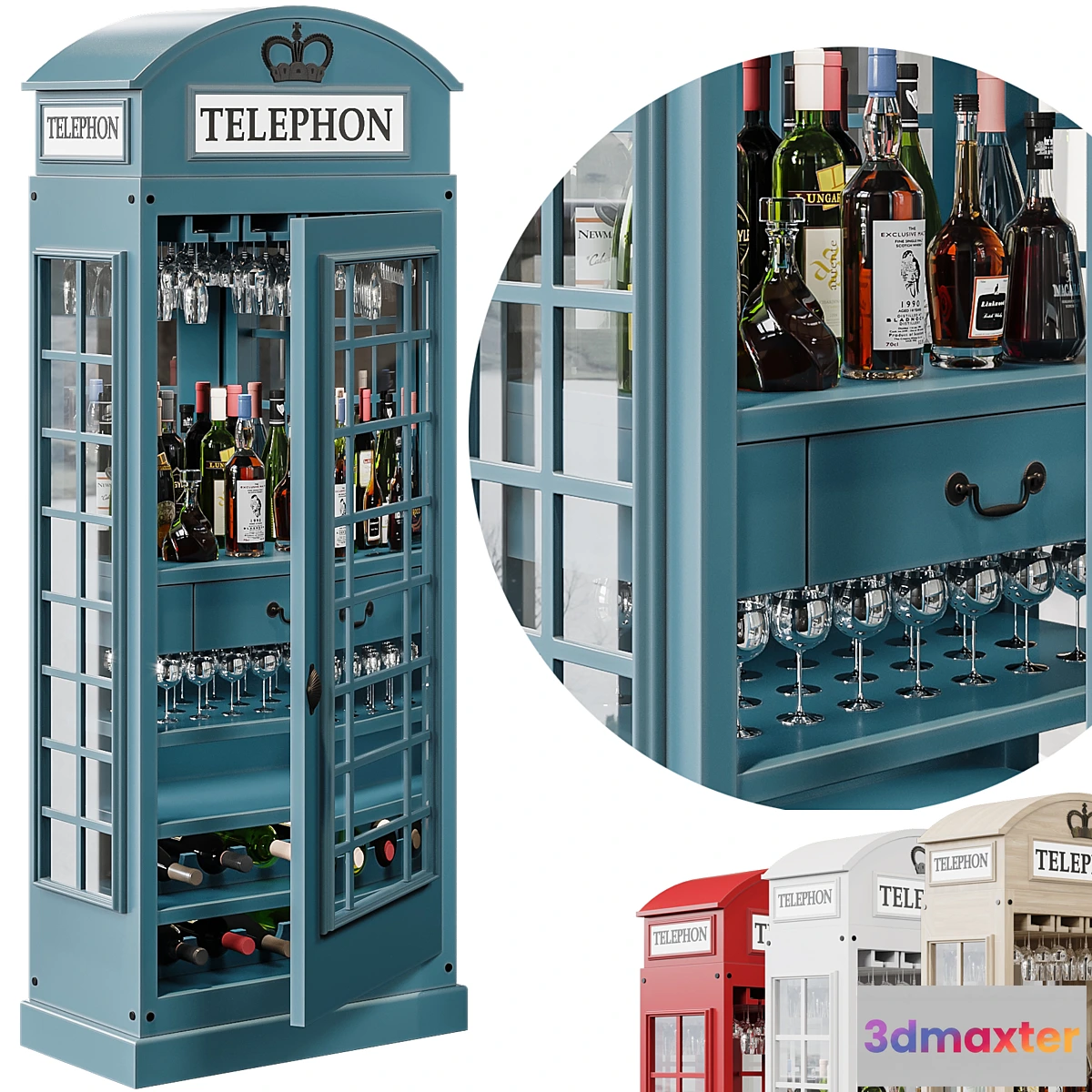 557093 - Telephone Box Drinks Cabinet