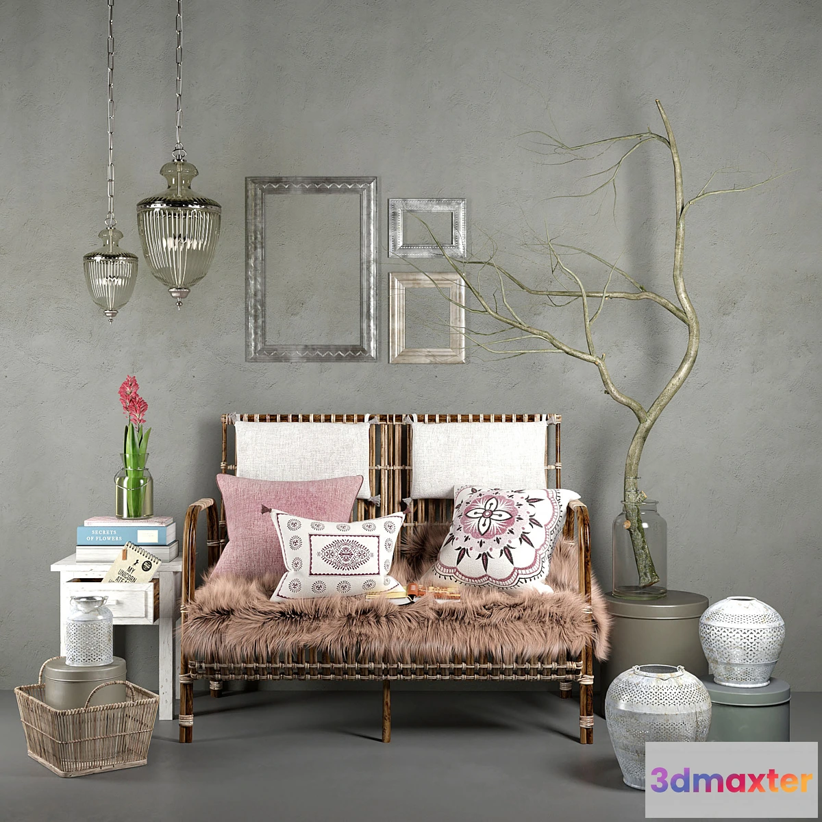 585140 - Hubsch interior rattan set