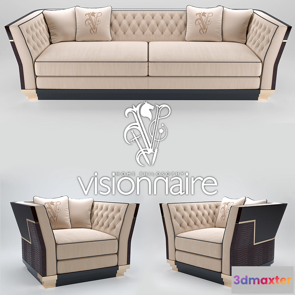 589324 - Sofa and armchair Visionnaire Berry Capitone