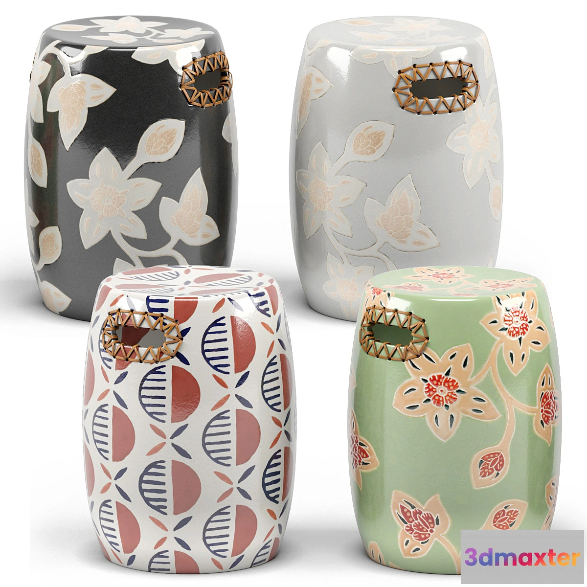 602779 - Luna Josephine Batik Ceramic Stool