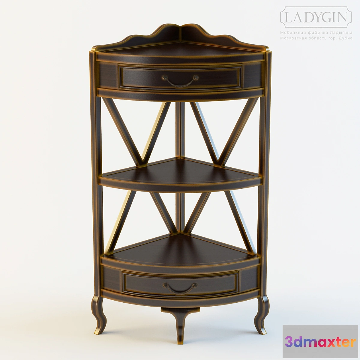 621255 - Ladygin _ Shelves corner with 2 drawers