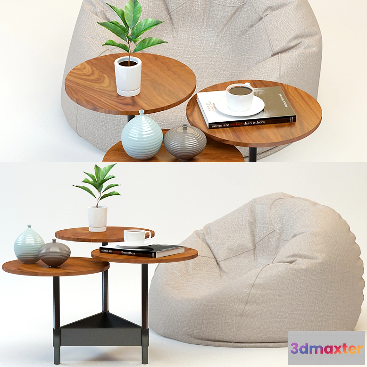 646411 - Coffee table and poof