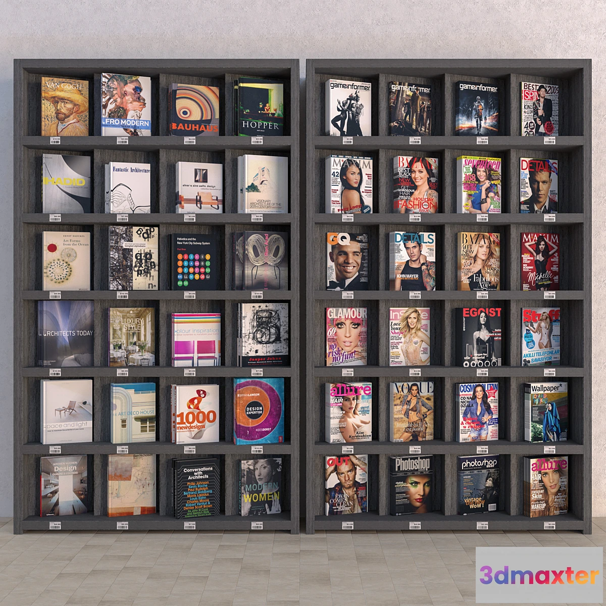 658547 - Display Racks with Books and Magazines - Vray Material