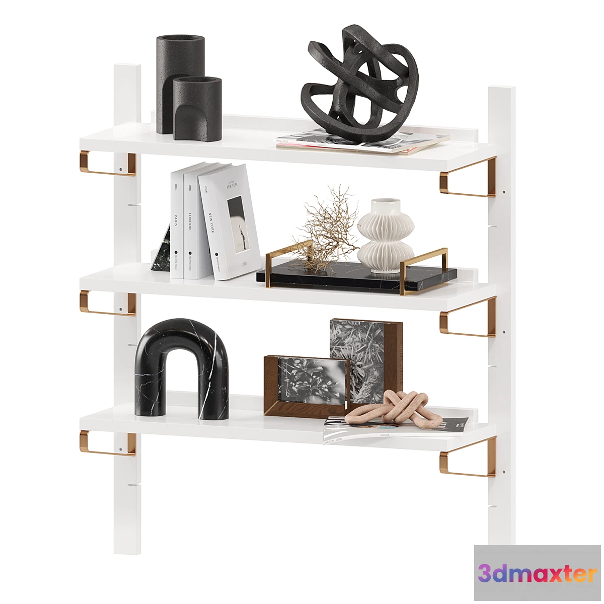 761523 - CB2 White High-Gloss Single Modular Wall Shelf