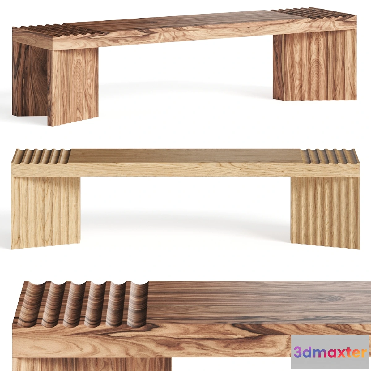 761595 - Okha Frequency Wooden Bench - No.2