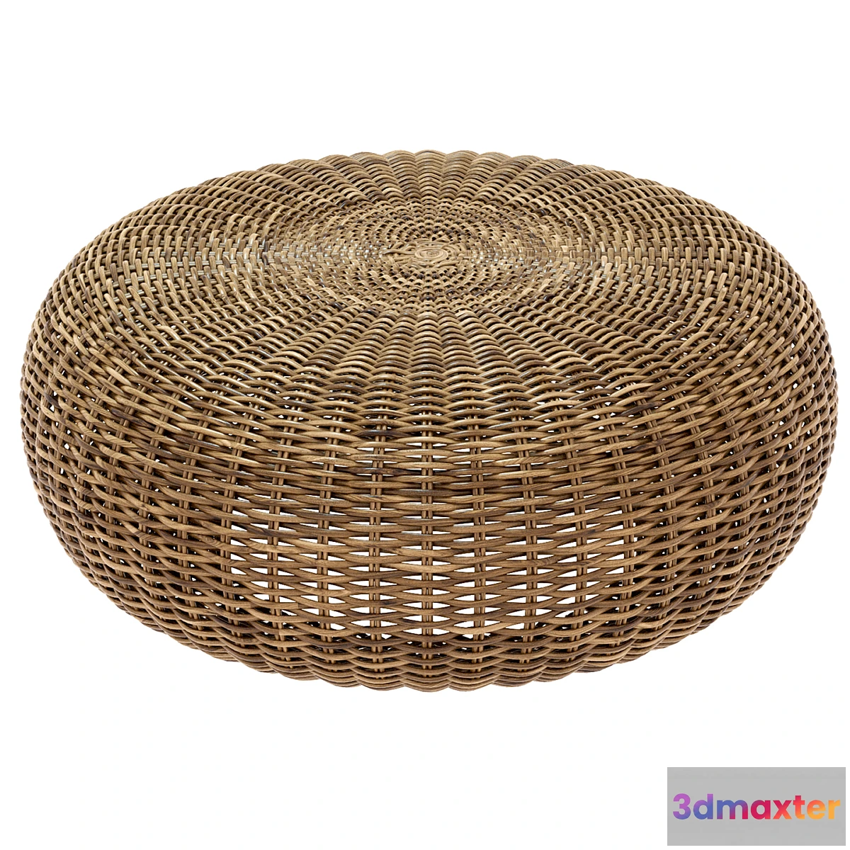 782514 - round braided rattan pouf. California