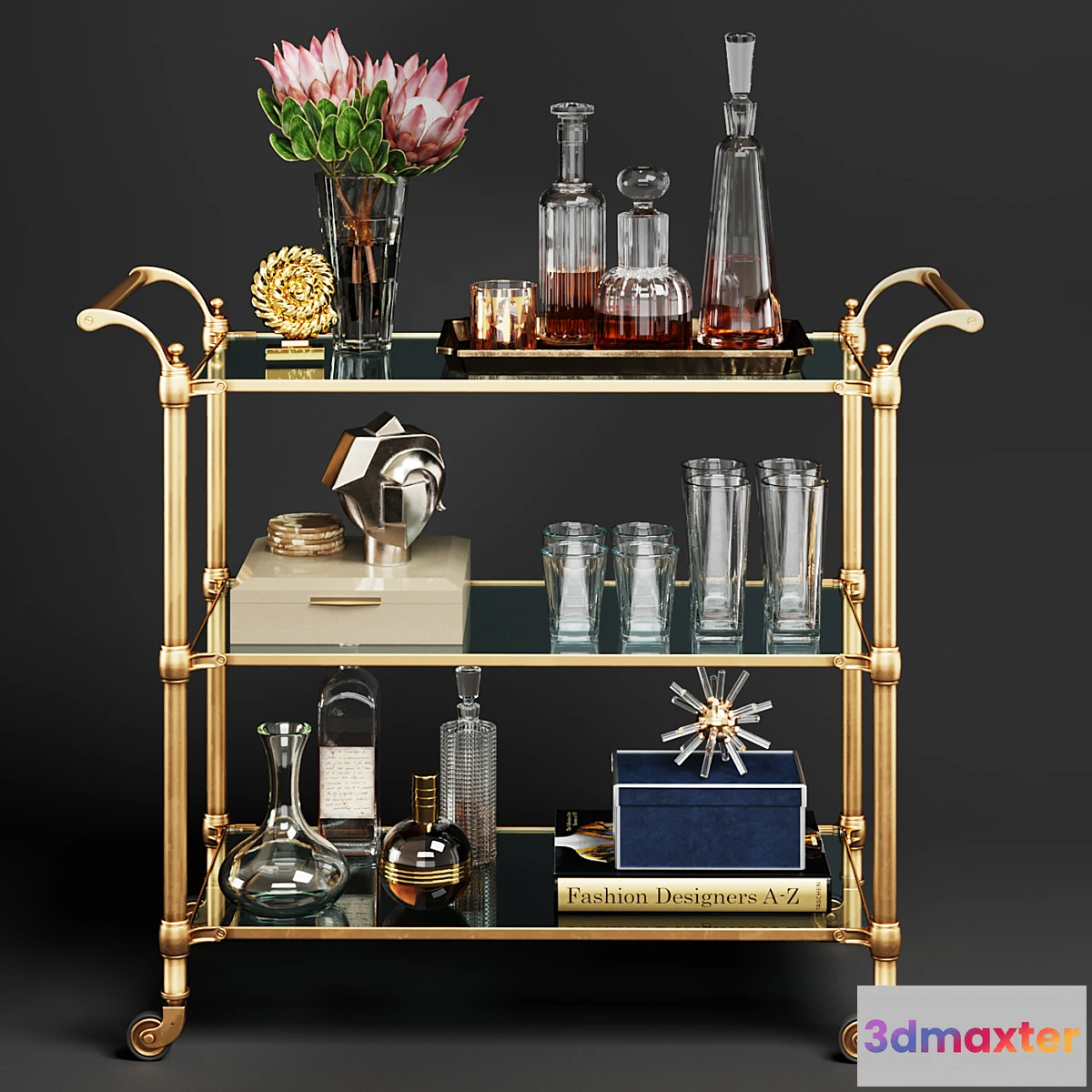 788008 - Williams Sonoma Beckett Bar Cart