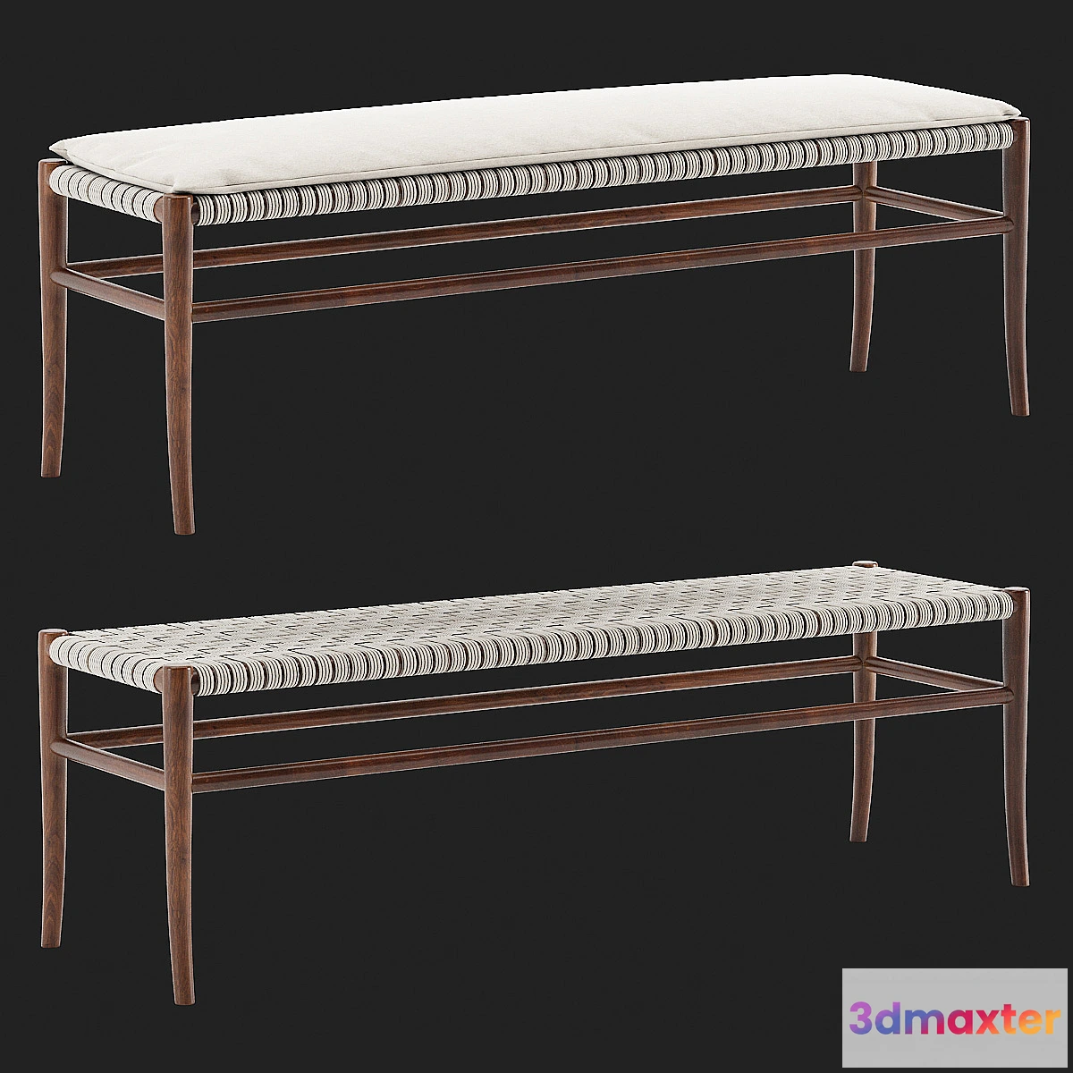 865319 - Vintage Folding Rope Bench - No.5