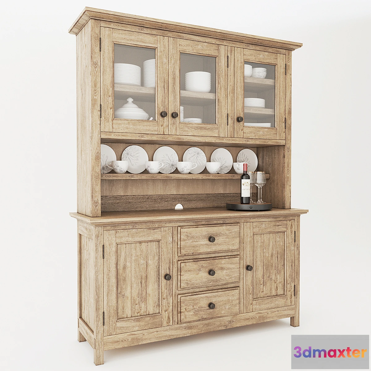 865325 - Pottery Barn Benchwright Buffet & Hutch With Decor - No.5