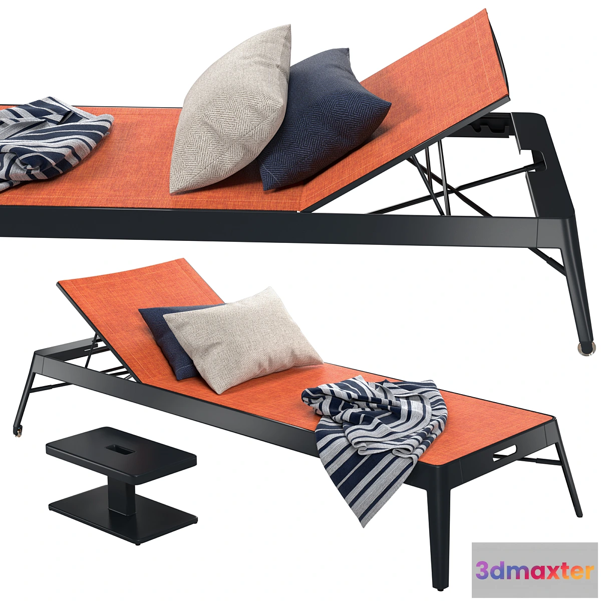 881562 - Tolix Azur Sun Lounger + Side Table - No.4