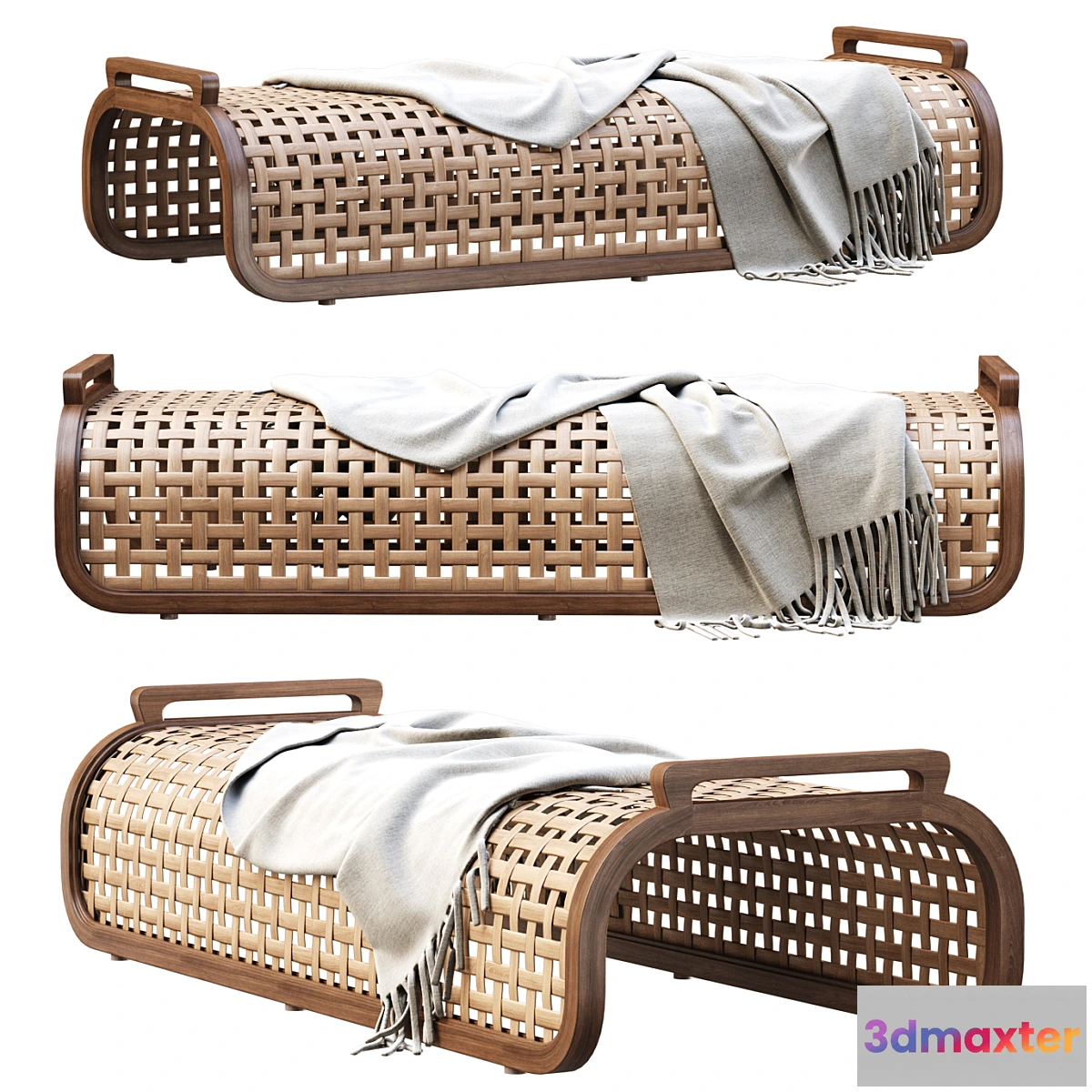 896710 - Sofia Rattan Ottoman _ Rattan bench - No.2
